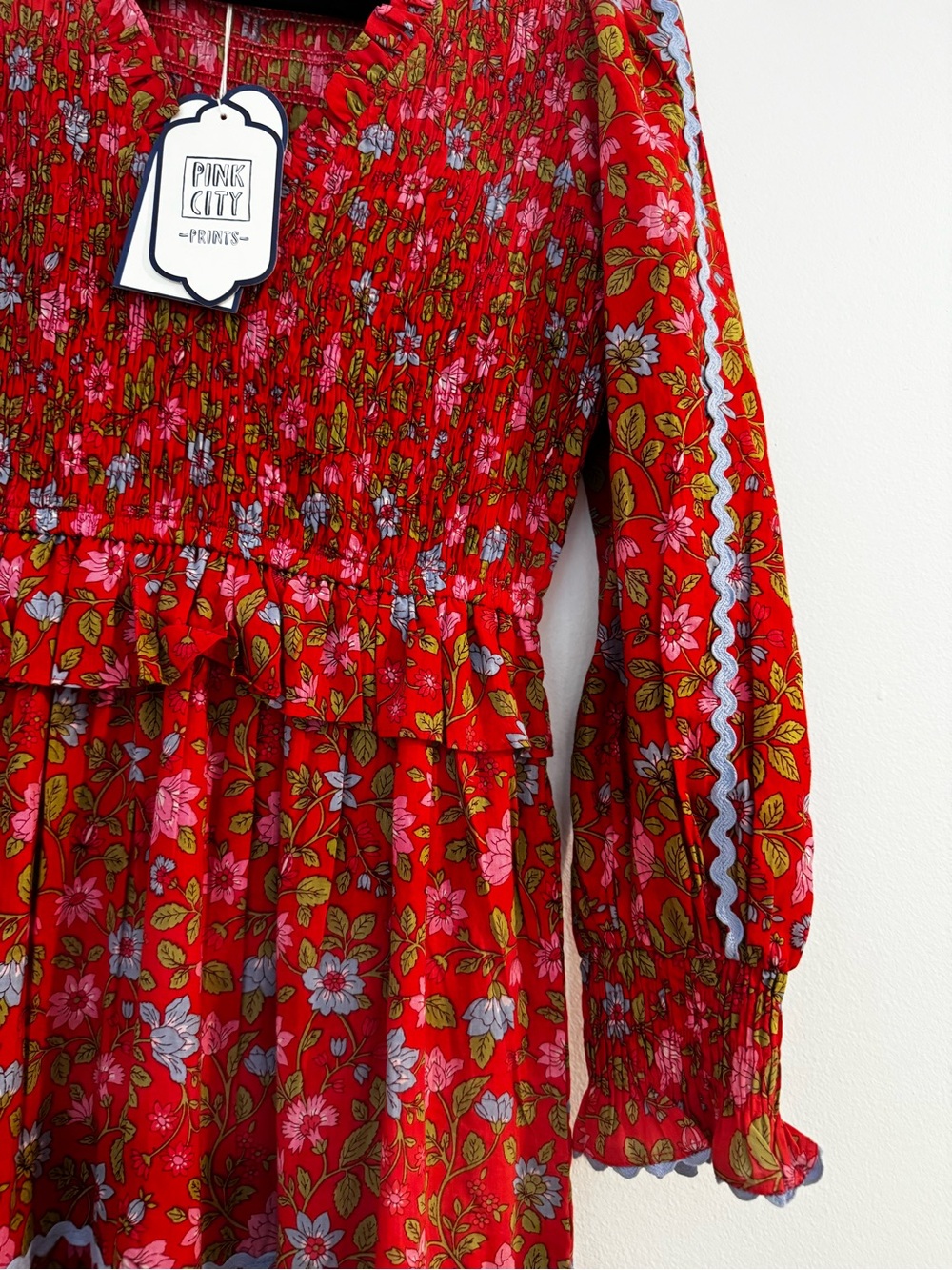 Pink City Prints Poppy Meadow Mia dress in XS